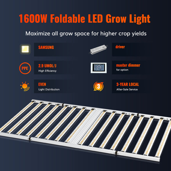 1600W SAMSUNG 301B Full Spectrum Dimmable Indoor Grow Lights