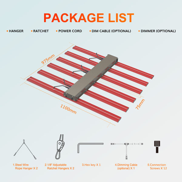 GLMX720C Demountable 720W Full Spectrum LED Grow Light With Osram Led Diodes High Efficacy