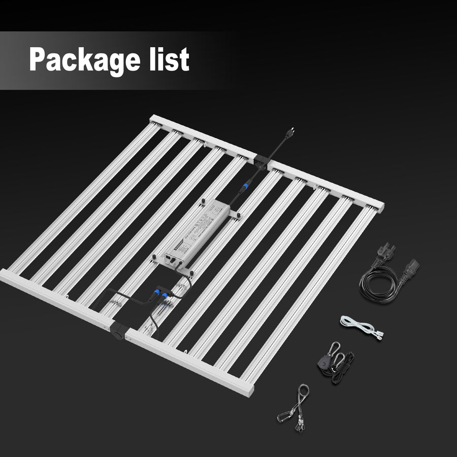 OC1000 grow light and supplied accessories