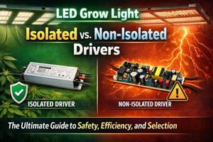 TheOneGrow LED grow light driver guide comparing isolated and non-isolated power supplies