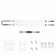 TheOneGrow two-tube T8 10W LED Grow Light kit with timer and mounting accessories