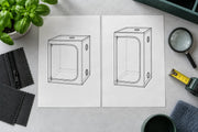 Comparing two generic enclosure drawings and fabric samples