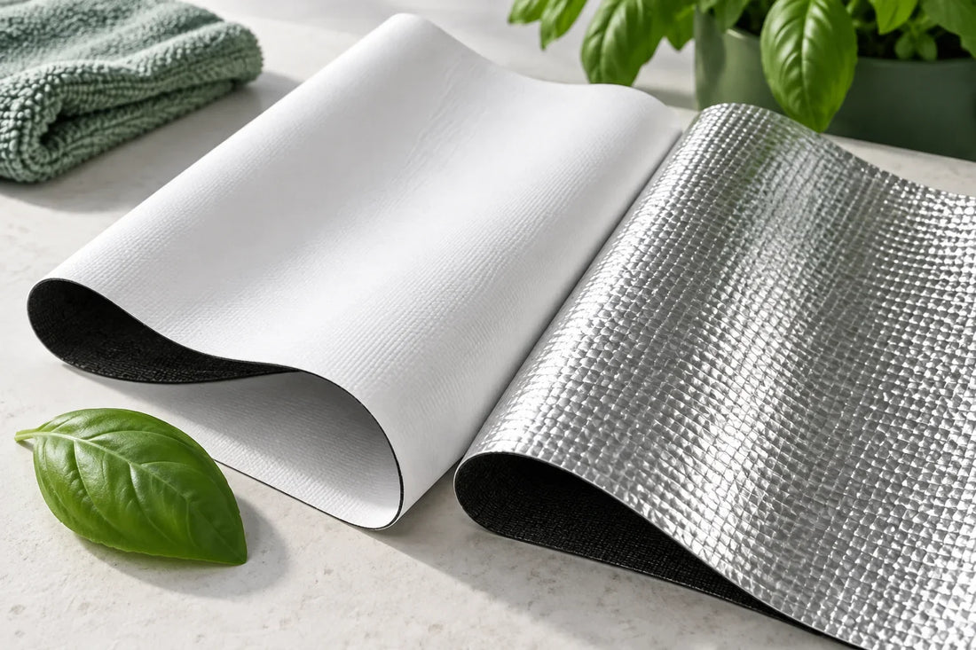 Illustrative white and reflective-film liner samples