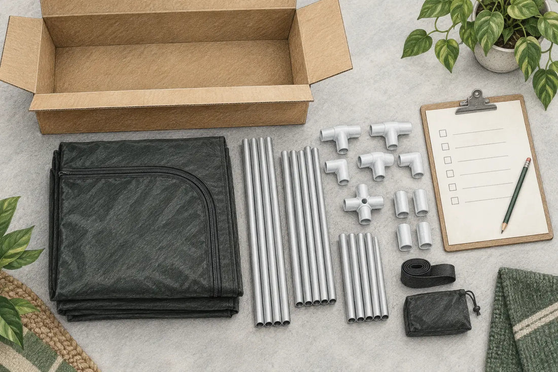 Conceptual unpacking and parts inventory, not actual Finether contents