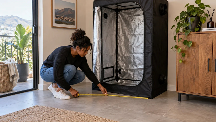 Measuring an apartment corner and keeping cabinet access clear