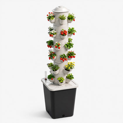 Vertical Hydroponic Tower System - 30-Site High-Efficiency Grow Tower