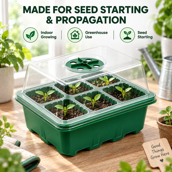 Seed Starter Tray Greenhouse Germination Kit 6 Cells per Seedling Trays