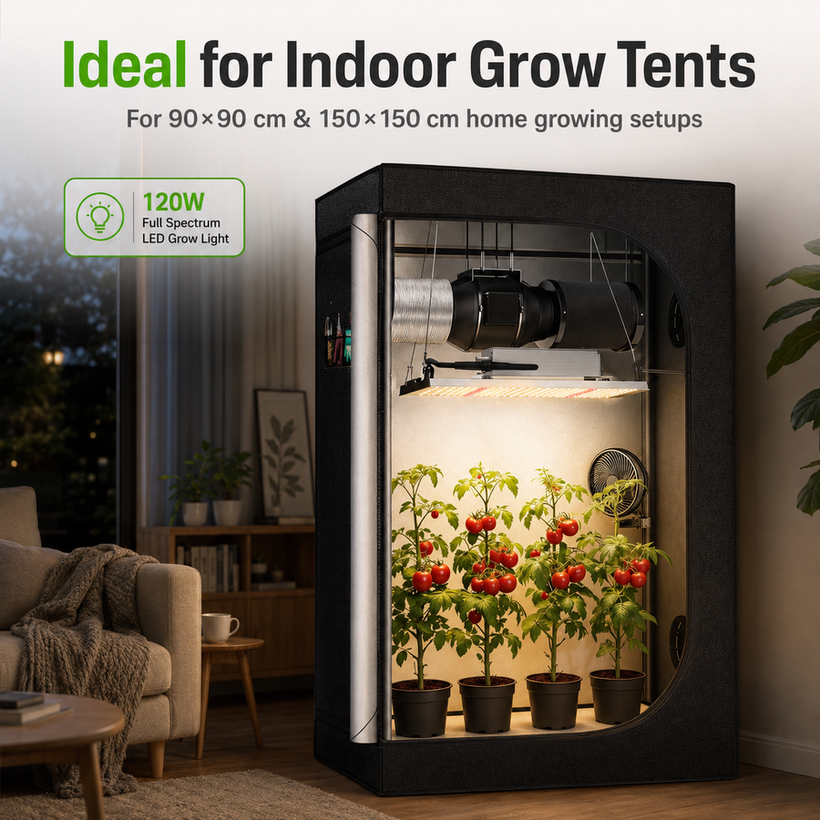 MA120 120W grow light packaging and included accessories
