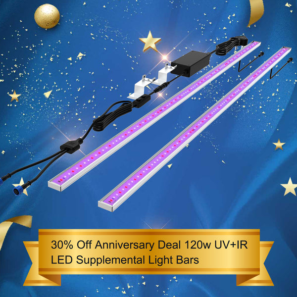 120W UV/FR Led Supplemental Light Bars For 1600W Grow light