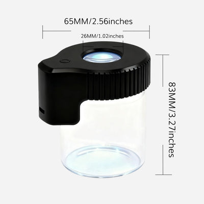 LED Glass Storage Jars with Magnifying Glass-TheOneGrow