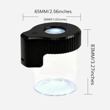LED Glass Storage Jars with Magnifying Glass-TheOneGrow