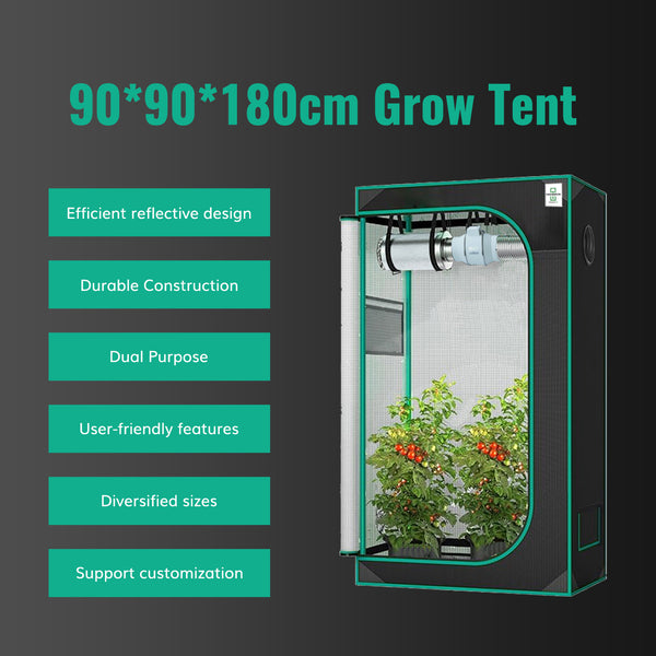 3'×3'×6' 90×90×180cm Indoor Grow Tent Kit｜THEONEGROW