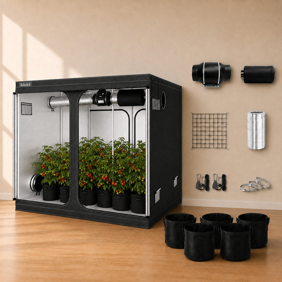 300 × 300cm grow tent with ventilation equipment and accessories