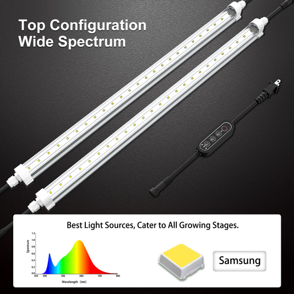 LED Tube Grow Lights 10W X 2PCS for Plant Seedling/Leafgreen Cultivation