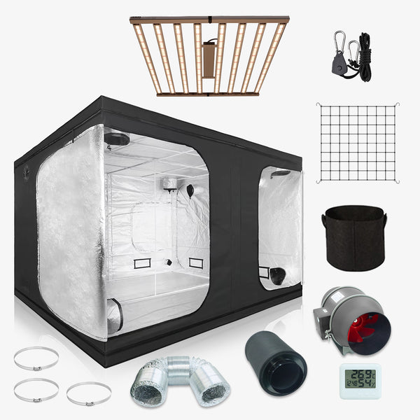 𝗖𝗢𝗠𝗕𝗢!𝗦𝗔𝗖𝗘 𝟴𝟬𝟬！ 800W LED Grow Light with 240×240×200cm Grow Tent Kit---TheOneGrow