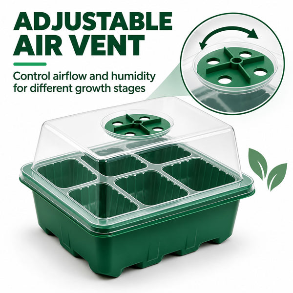 Seed Starter Tray Greenhouse Germination Kit 6 Cells per Seedling Trays