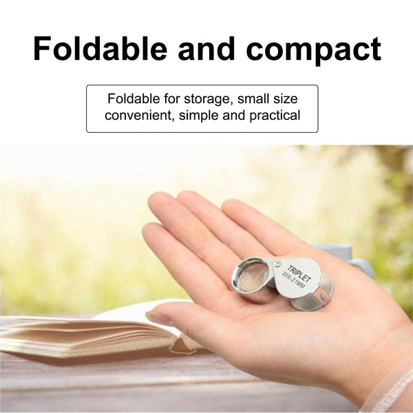 40x Illuminated Magnifying Glass Foldable Handheld Glass Lens---TheOneGrow