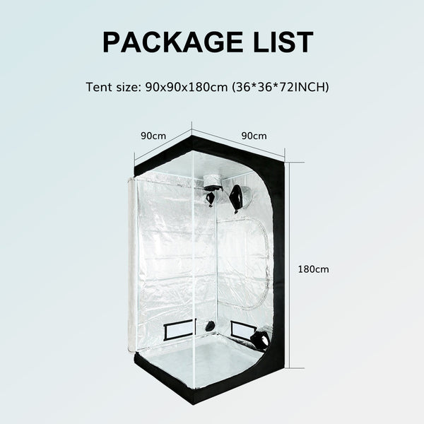 Indoor Grow Tent (90cm x 90cm x 180cm Tall)