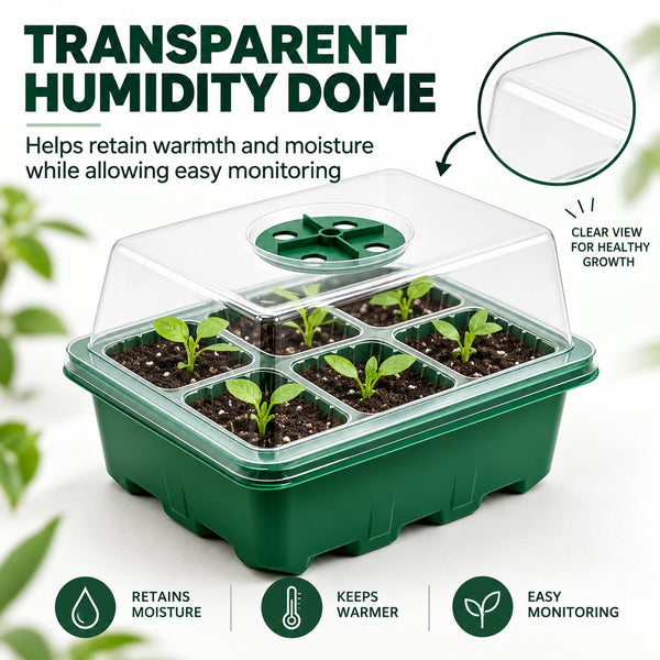 Seed Starter Tray Greenhouse Germination Kit 6 Cells per Seedling Trays