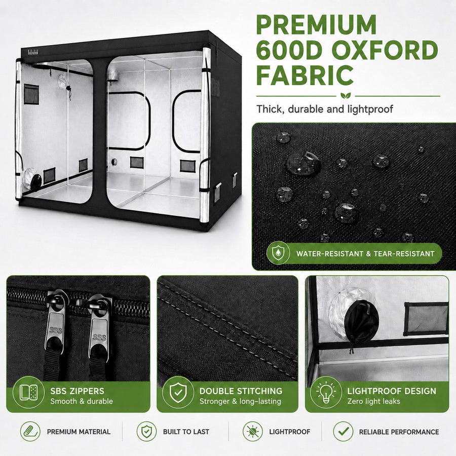 300 × 300cm grow tent fabric and construction features