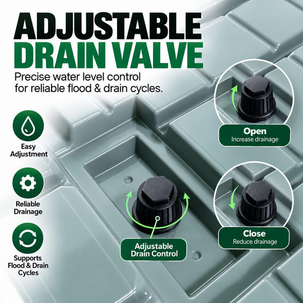 Ebb and Flow Tray - Professional Hydroponic Flood & Drain System | High-Yield Plant Growth
