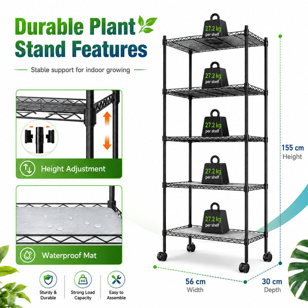 Indoor greenhouse grow rack for seed starting, herbs, succulents and compact home gardening