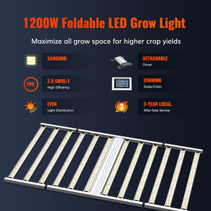 1200W Foldable Grow Light With Super Heat Dissipation