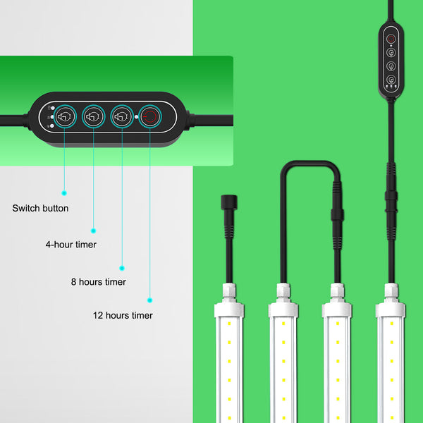 LED Tube Grow Lights 10W X 4PCS for home/garden leafgreen/seedling growth