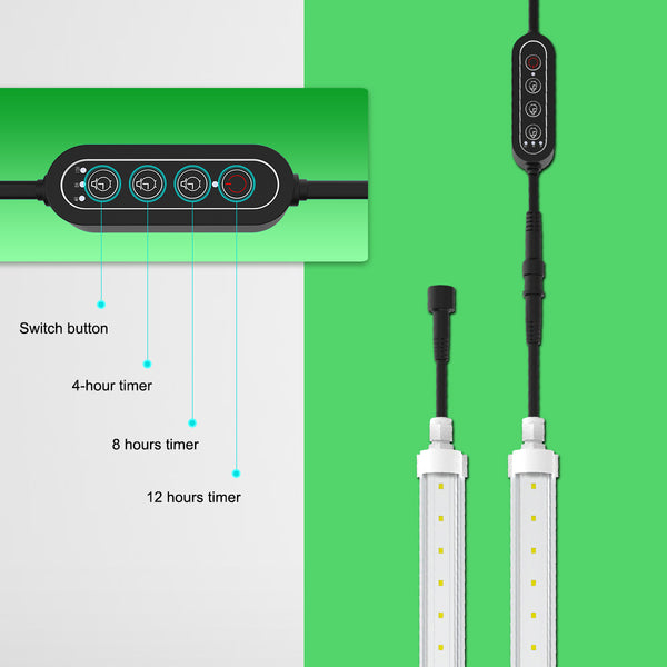 LED Tube Grow Lights 10W X 2PCS for Plant Seedling/Leafgreen Cultivation