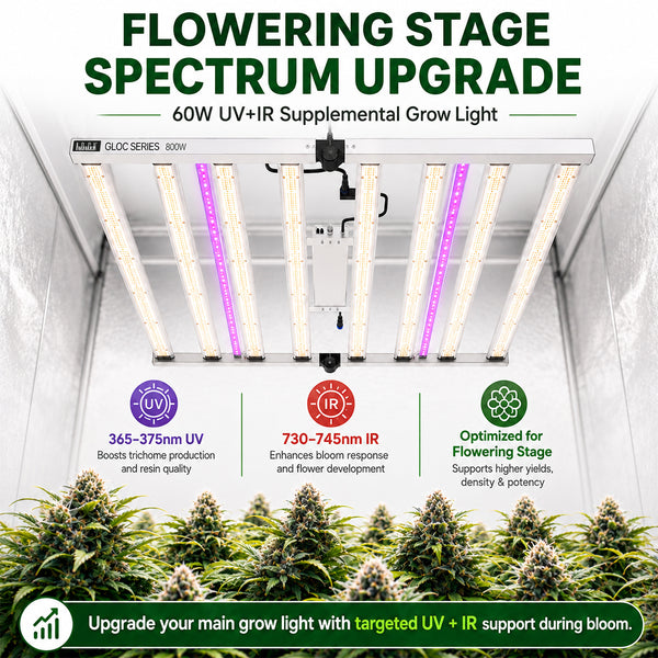60w UV+IR LED supplemental grow lights for 640w/720w/800w grow lights