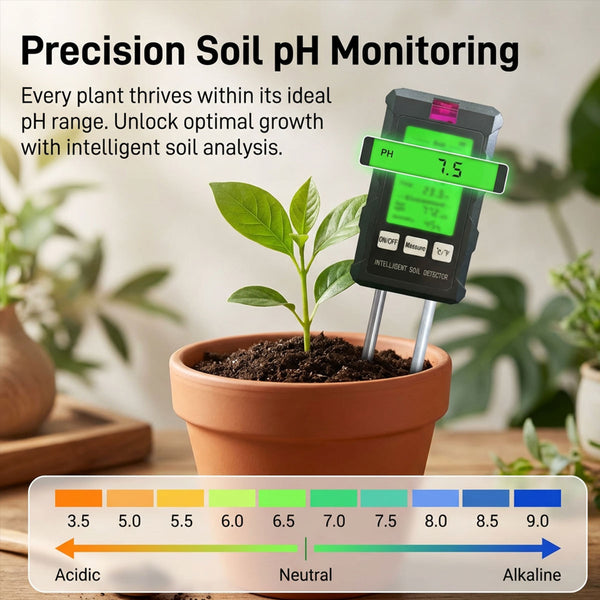 6-in-1 Multifunctional Soil Tester---Fertility/Moisture/Temperature/PH/Sunlight Intensity/Ambient Humidity