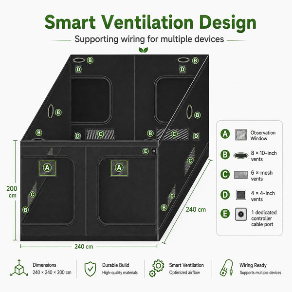 SAVE 500!240×240×200cm Grow Tent Kits ---TheOneGrow