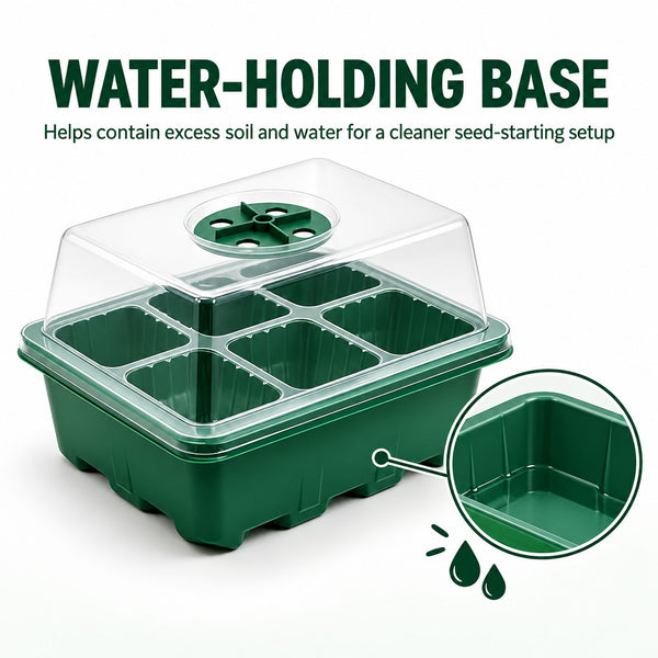 Seed Starter Tray Greenhouse Germination Kit 6 Cells per Seedling Trays
