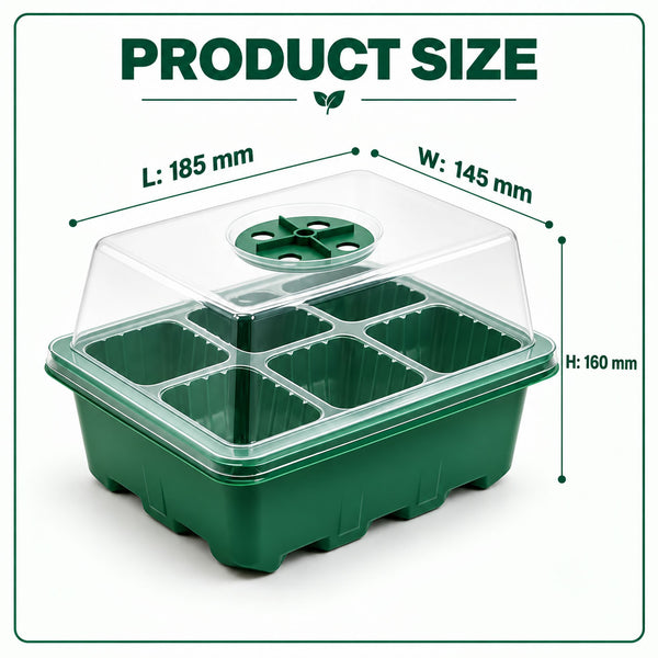 Seed Starter Tray Greenhouse Germination Kit 6 Cells per Seedling Trays