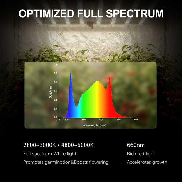 800W LED Grow Lights with SAMSUNG LM301B Diodes Full Spectrum for Indoor Plant Veg/Bloom