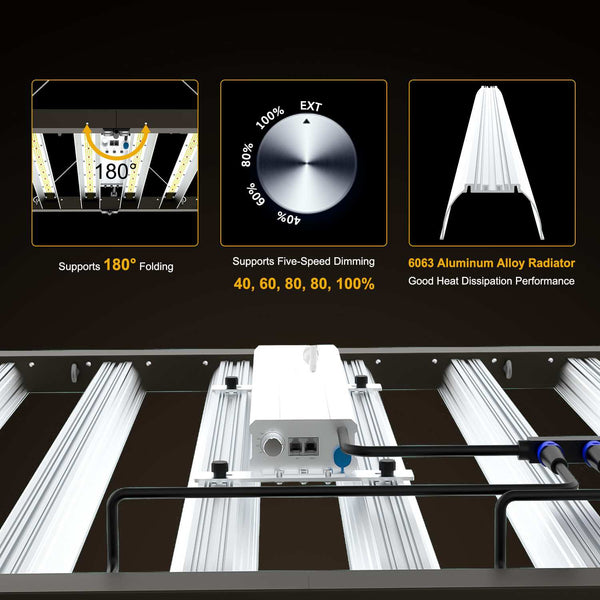 800W Grow Lights For Grow Rack With Optical Rectangular design | More Focused Light|SAMSUNG LM301B Diodes