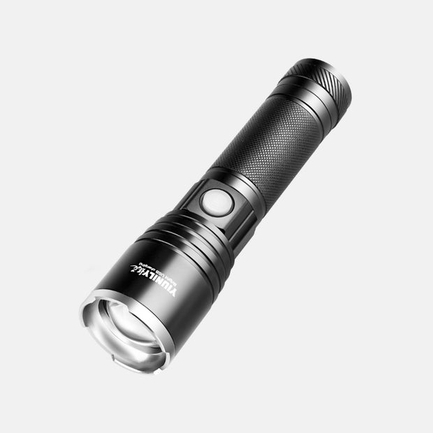 TheOneGrow smart rechargeable flashlight with aluminum alloy body, side switch and optical lens