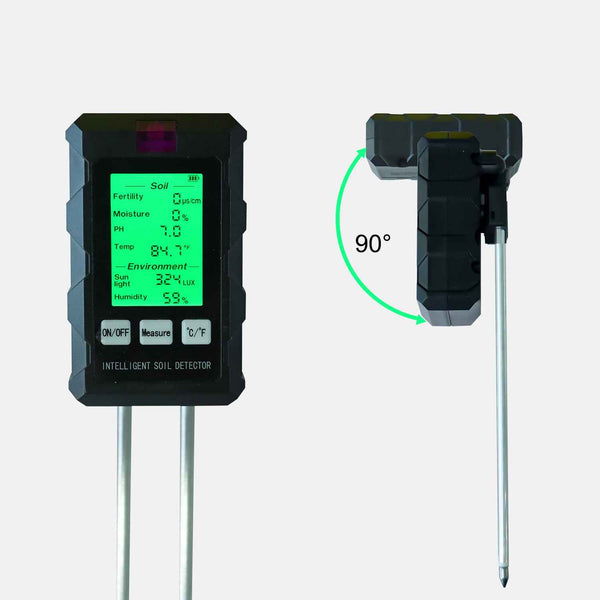 6-in-1 Multifunctional Soil Tester---Fertility/Moisture/Temperature/PH/Sunlight Intensity/Ambient Humidity
