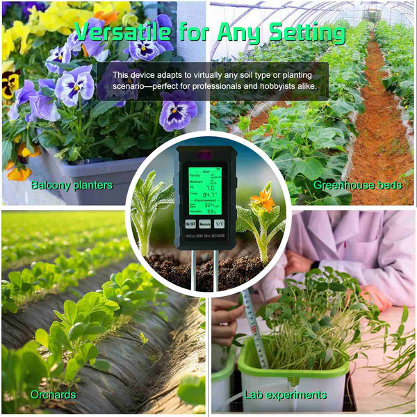 6-in-1 Multifunctional Soil Tester---Fertility/Moisture/Temperature/PH/Sunlight Intensity/Ambient Humidity