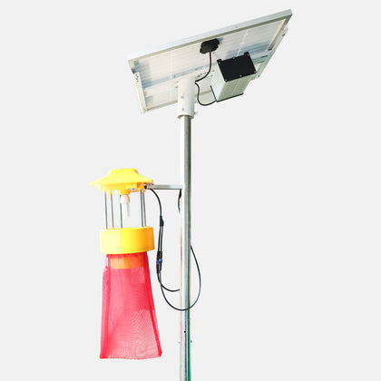 TheOneGrow solar UV insecticidal lamp with panel pole yellow trap light and red collection bag