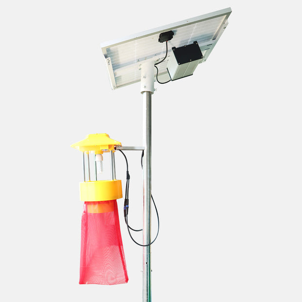 TheOneGrow solar UV insecticidal lamp with panel pole yellow trap light and red collection bag