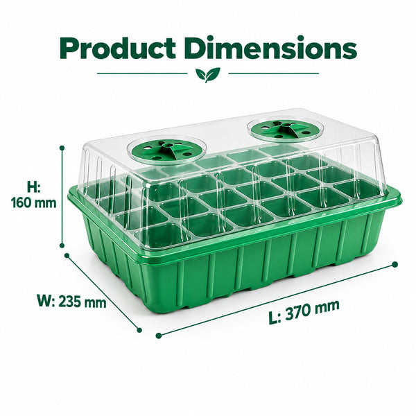 Seed Starter Tray Greenhouse Germination Kit 24 Cells per Seedling Trays