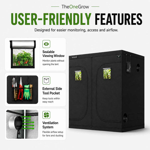 COMBO-SAVE R600! 800W LED Grow Light with 240×240×200cm Grow Tent Kit---TheOneGrow
