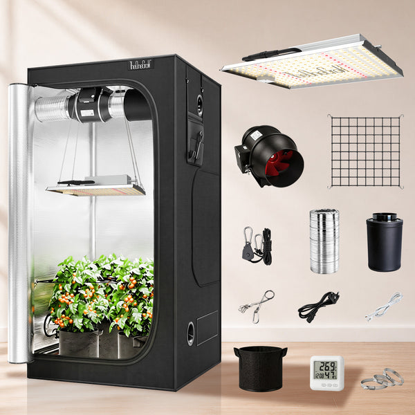 COMBO-SAVE R300! 90x90x180cm Grow Tent Kit with 120W LED Grow Light---TheOneGrow