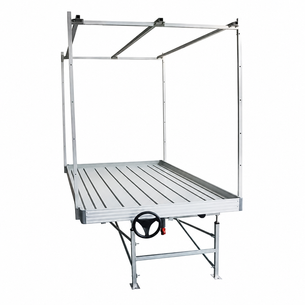 1.2 x 2.4 Meters Rolling Bench with Drip Tray and Trellis Support---TheOneGrow