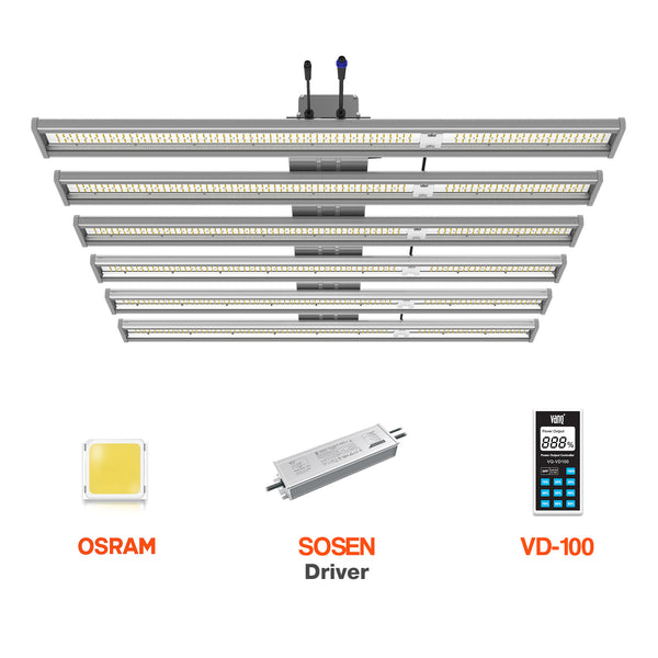 GLMX720 720W Commercial Full Spectrum LED Grow Light With 2142pcs Top-bin OSRAM LED Diodes Efficacy 2.9 μmol/J