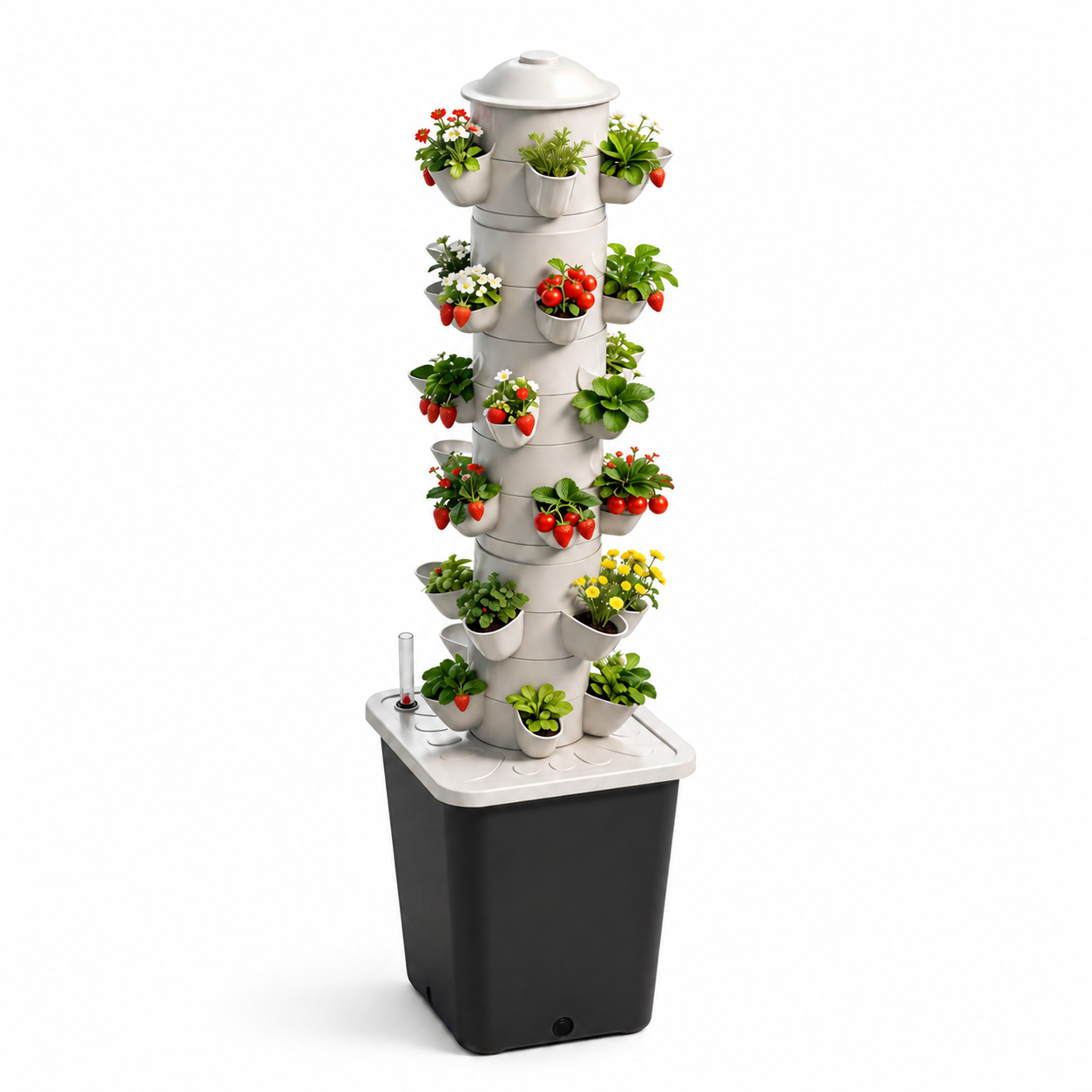 Vertical Hydroponic Tower System - 30-Site High-Efficiency Grow Tower
