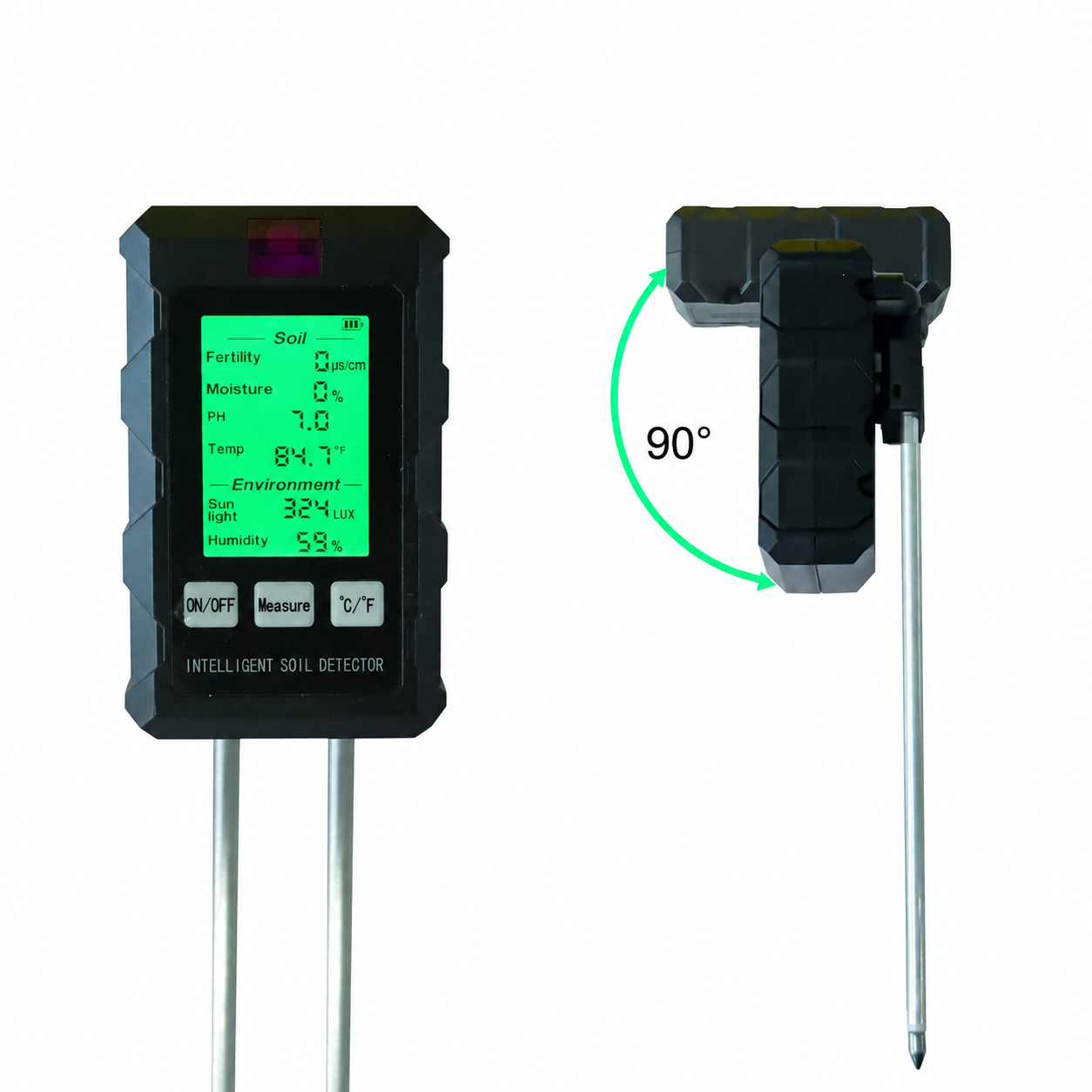 6-in-1 Multifunctional Soil Tester---Fertility/Moisture/Temperature/PH/Sunlight Intensity/Ambient Humidity